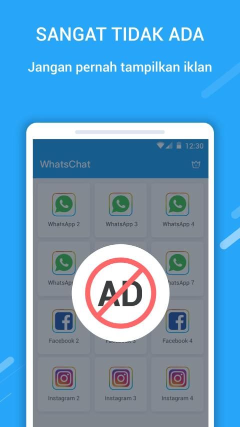 WhatsChat: 2 akun untuk 2 whatsapp;klon aplikasi screenshot 1