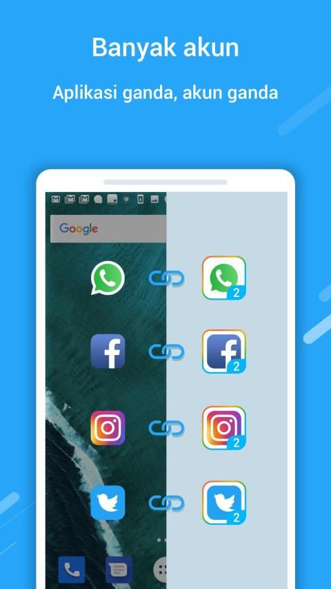 WhatsChat: 2 akun untuk 2 whatsapp;klon aplikasi screenshot 2