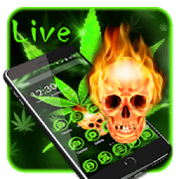 ikon Green Weed Fire Skull Theme