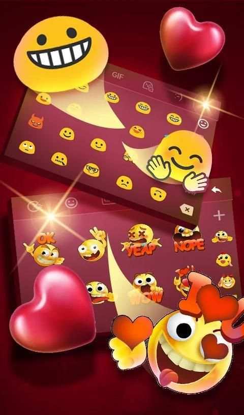Red Heart Keyboard Theme screenshot 4