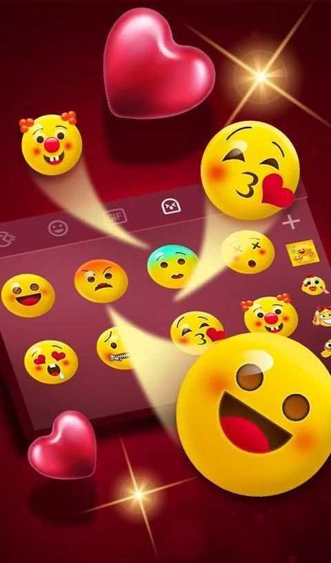 Red Heart Keyboard Theme screenshot 3
