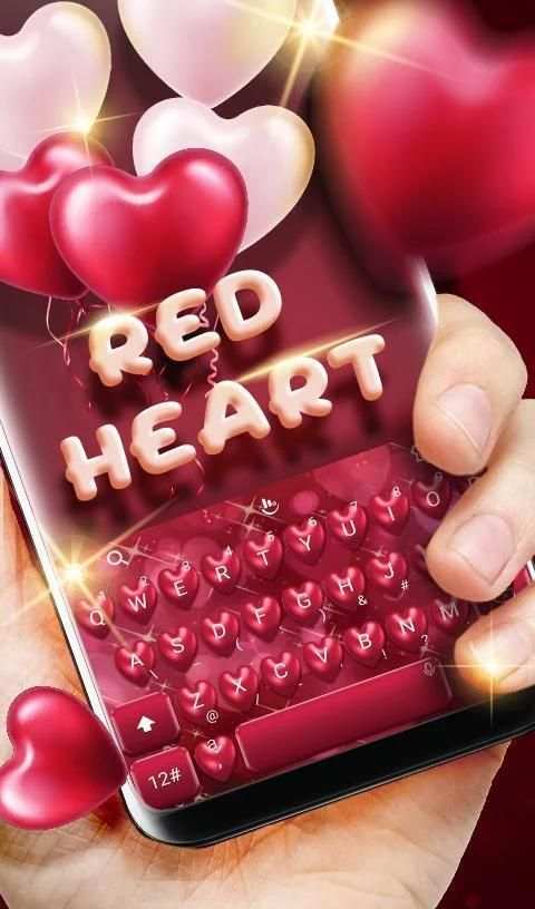 Red Heart Keyboard Theme screenshot 7