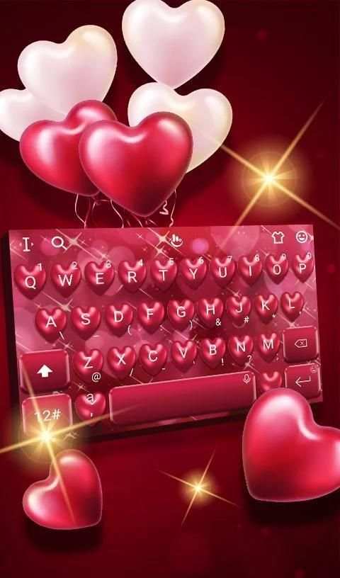 Red Heart Keyboard Theme screenshot 5