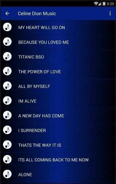 Celine Dion Lyrics Music Videos screenshot 1