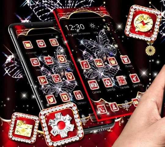 Shiny Diamond Butterfly Launcher Theme* screenshot 4