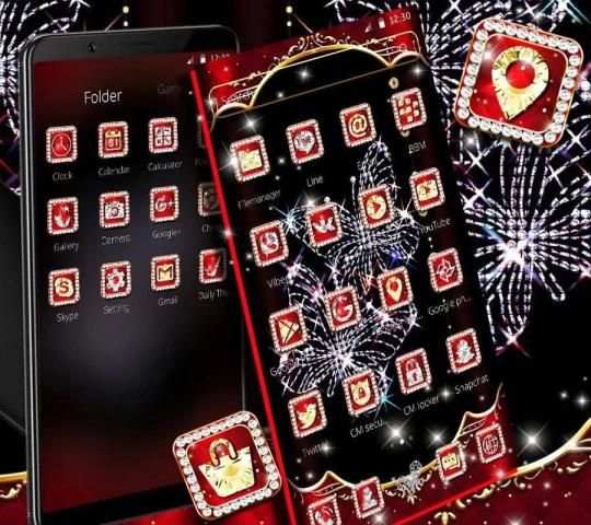 Shiny Diamond Butterfly Launcher Theme* screenshot 2