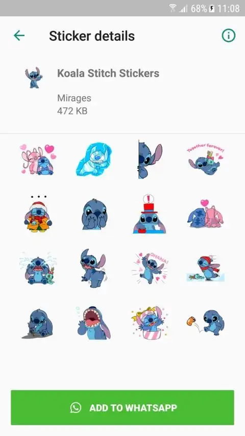 Scarica Stitch Sticker pack and lilo for whatsapp APK 1.0 per Android 