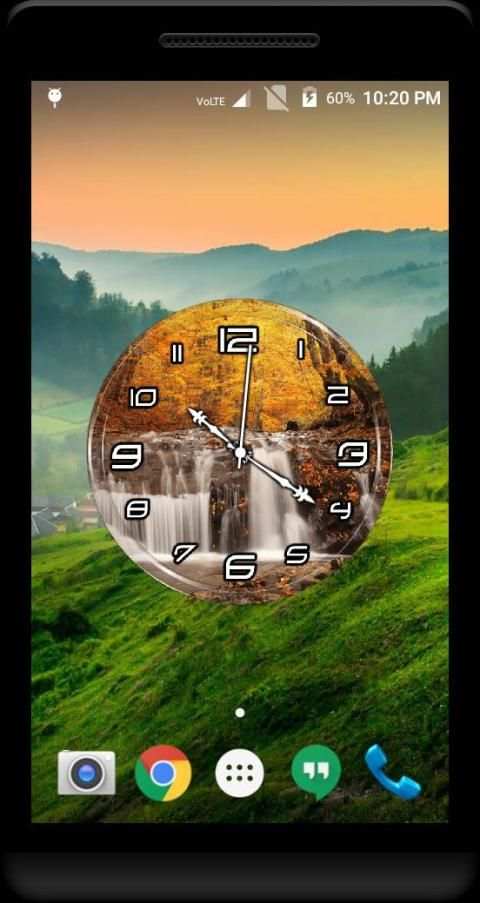 Waterfall Clock Live Wallpaper screenshot 3