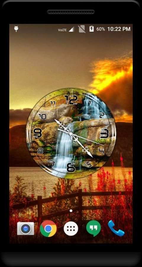 Waterfall Clock Live Wallpaper screenshot 1