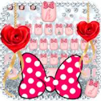 Lovely pink diamond keyboard theme on 9Apps