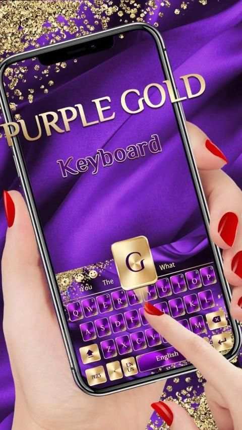 Purple Gold Luxury Keyboard स्क्रीनशॉट 3