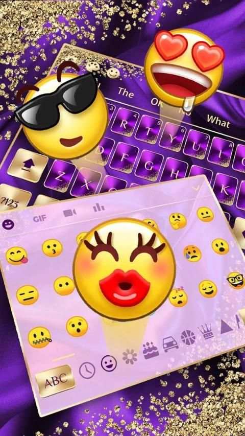 Purple Gold Luxury Keyboard स्क्रीनशॉट 1