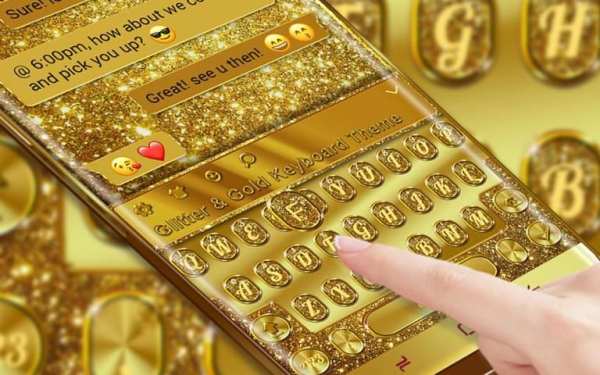 Glitter and Gold Premium Keyboard Theme स्क्रीनशॉट 1