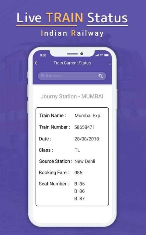 Indian Railway Train Status स्क्रीनशॉट 2
