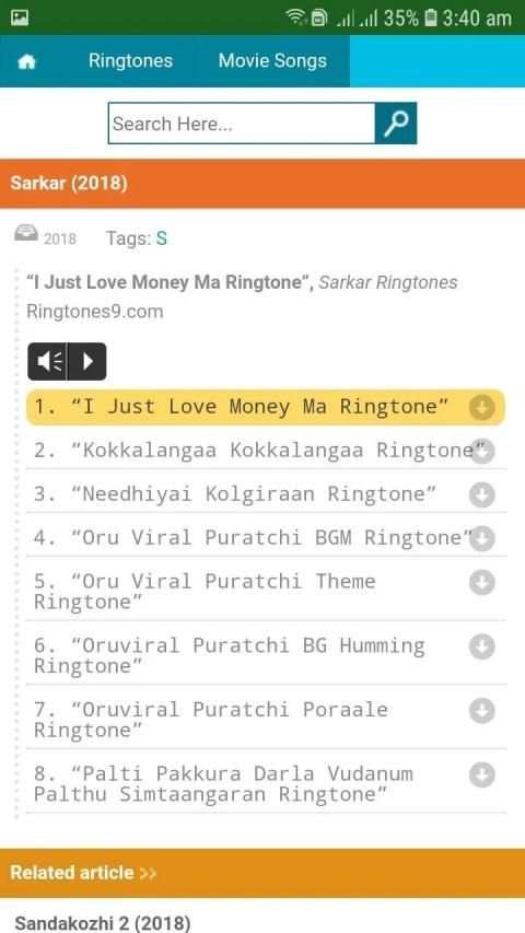 Tamil Ringtones स्क्रीनशॉट 3
