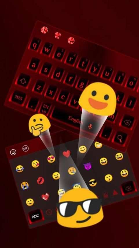 Cool Red Black Keyboard स्क्रीनशॉट 3
