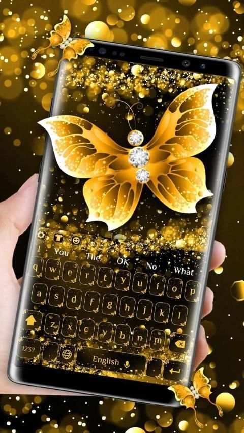 Luxury Gold Butterfly Keyboard स्क्रीनशॉट 3