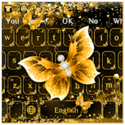 ikon Luxury Gold Butterfly Keyboard
