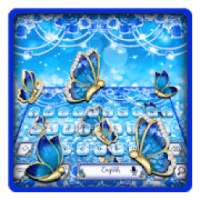 Blue Butterfly Diamond Keyboard Theme