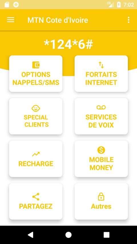 MTN Cote-d'Ivoire - USSD Codes 7 تصوير الشاشة