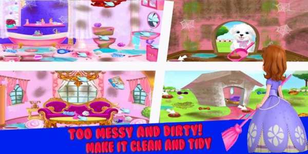 Princess Sofia Cleaning House Game screenshot 1