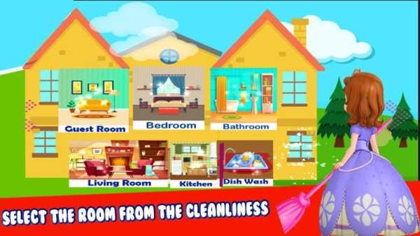Princess Sofia Cleaning House Game screenshot 4