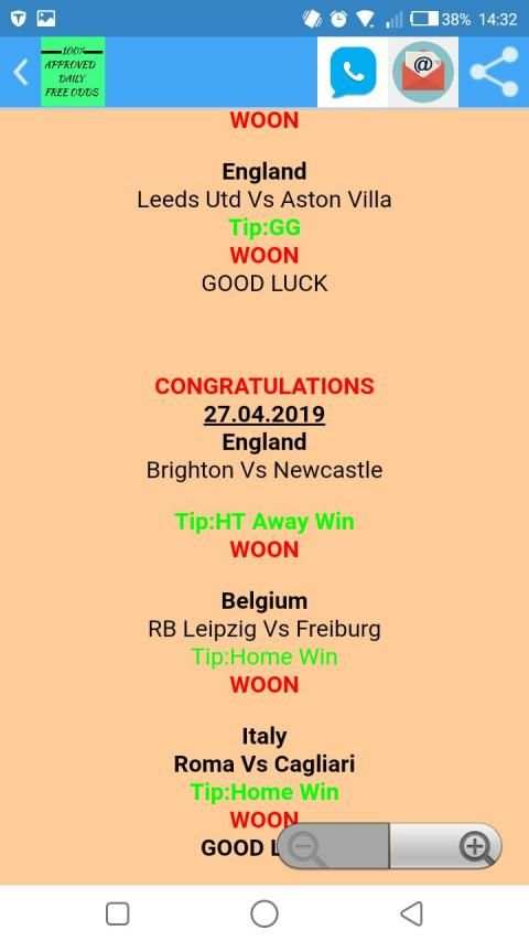 100% APPROVED DAILY FREE ODDS स्क्रीनशॉट 1