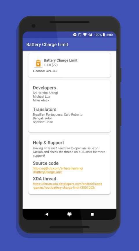 Battery Charge Limit [ROOT] screenshot 1