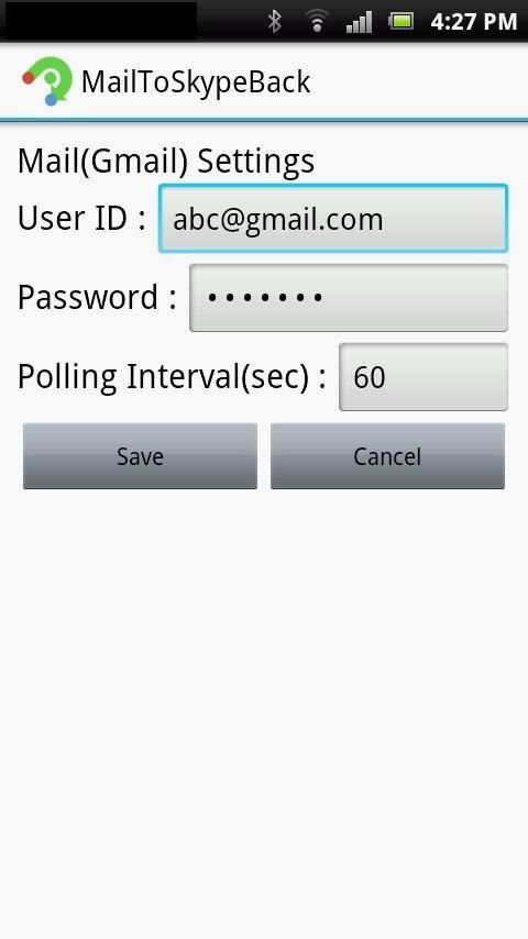 Mail To Skype Back screenshot 4