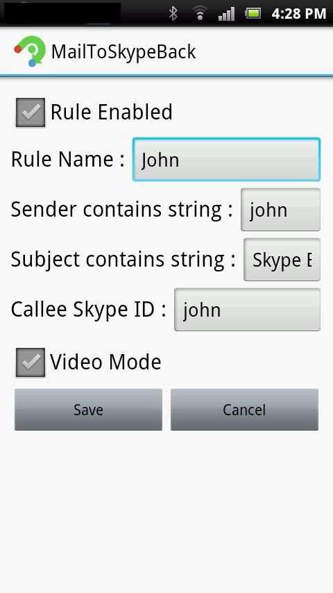 Mail To Skype Back screenshot 3
