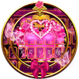 ikon Pink Love Heart Keyboard Theme
