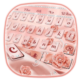 ikon Pink Rose Gold Keyboard Typing Theme
