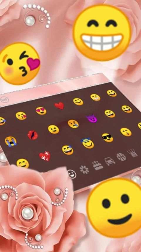 Pink Rose Gold Keyboard Typing Theme screenshot 1