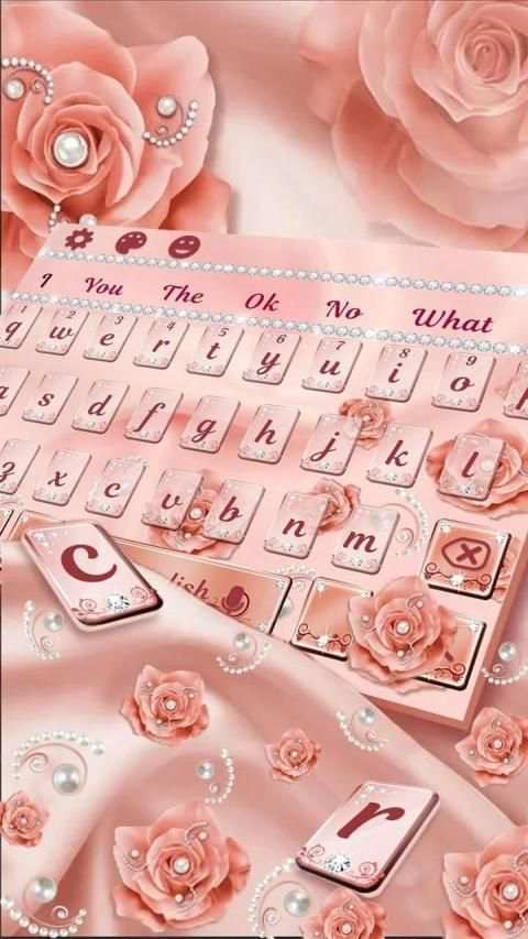 Pink Rose Gold Keyboard Typing Theme स्क्रीनशॉट 2