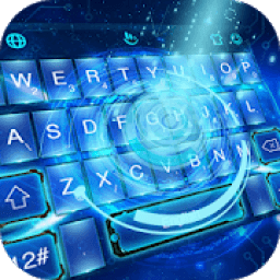 Neon Blue Technology Keyboard Theme आइकन