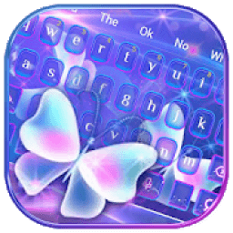 Neon Sparkle Butterfly Keyboard Theme आइकन