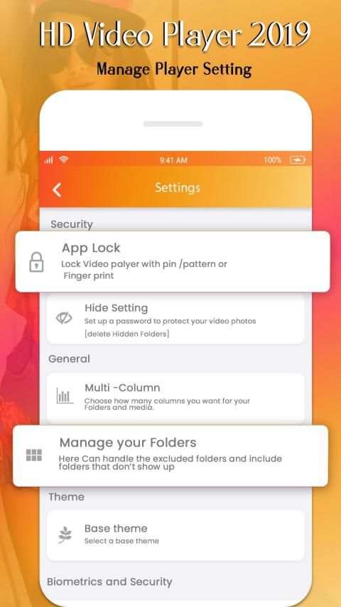 HD Video Player 2019- Hide Photo Video Locker स्क्रीनशॉट 3
