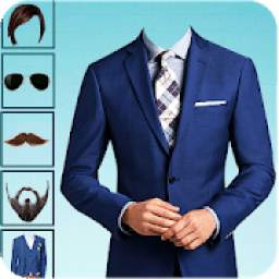 Smart men suit-beard photo editor: hair saloon