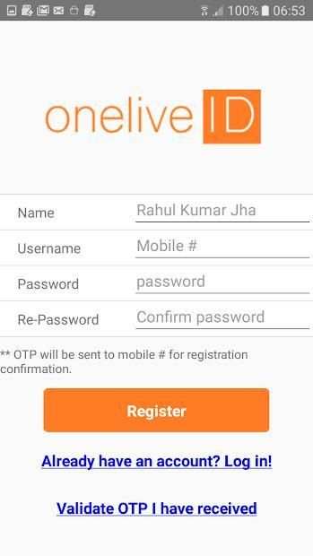 One Live ID स्क्रीनशॉट 1