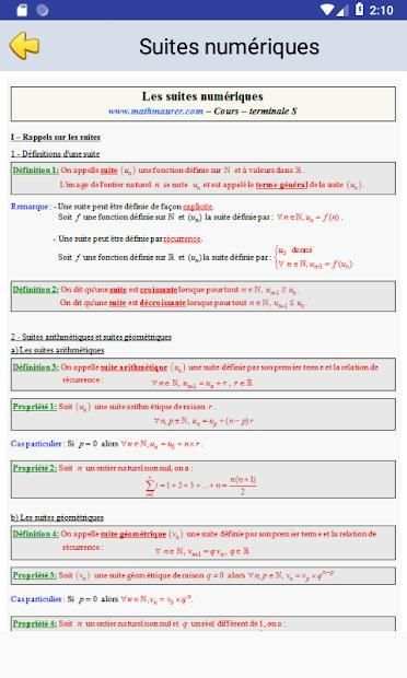 cours de maths terminale s screenshot 5