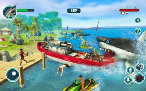 Shark Attack Game Simulator:Big Shark Games स्क्रीनशॉट 5