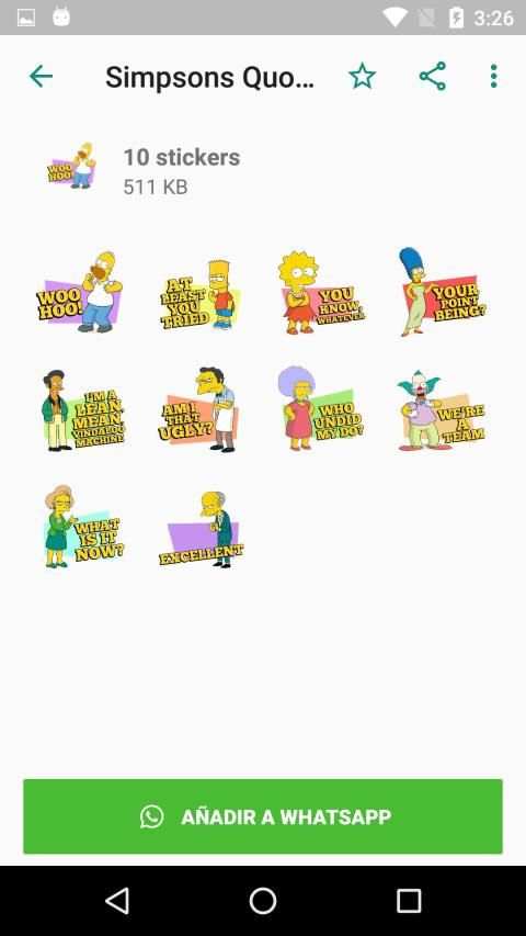 The Simpsons Stickers * WhatsApp WAStickerApps screenshot 1