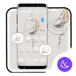 White Clock APUS Launcher theme