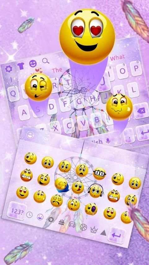 Purple Dreamcatcher Keyboard स्क्रीनशॉट 1