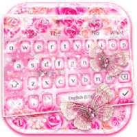 Pink Rose Diamond Keyboard Theme