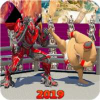 Real Robot Vs Monster Sumo Wrestling:Ring Fighting