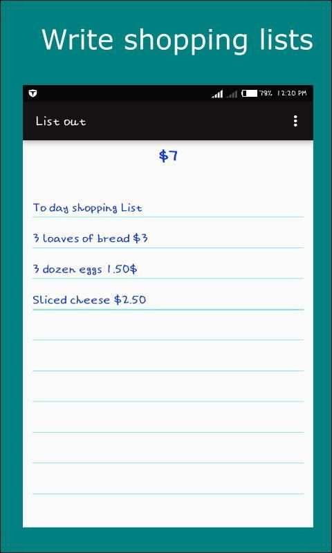 List out - mobile sheet of paper screenshot 4