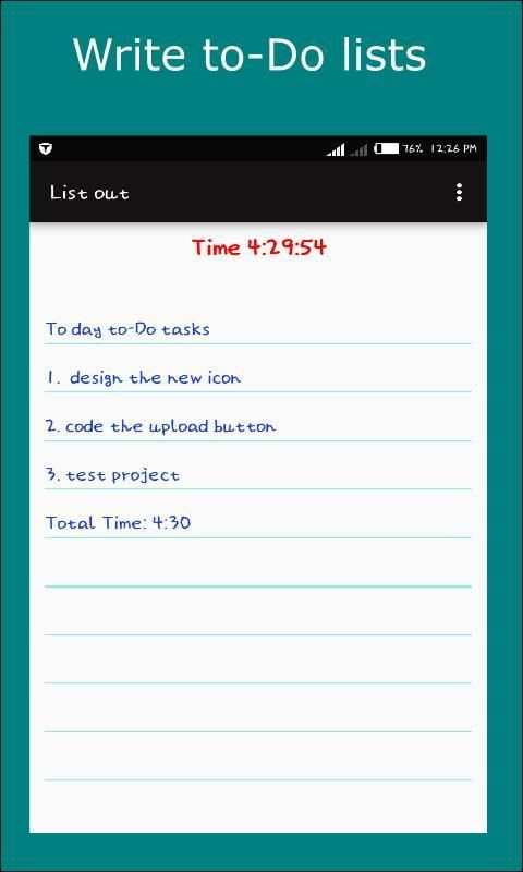 List out - mobile sheet of paper screenshot 2