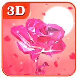 3D Pink Rose Live Wallpaper