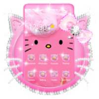 Pink Diamond Cute hello Kitty tema Theme